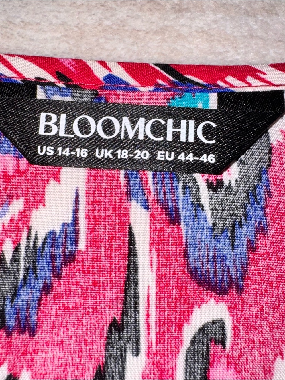 BloomChic Hot Pink Multicolor Ikat Maxi Dress - Picture 12 of 16